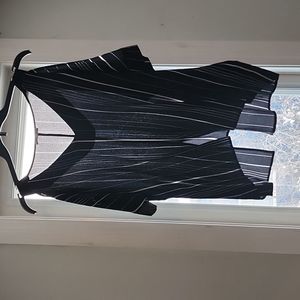 Dex 1X black and white striped shirt